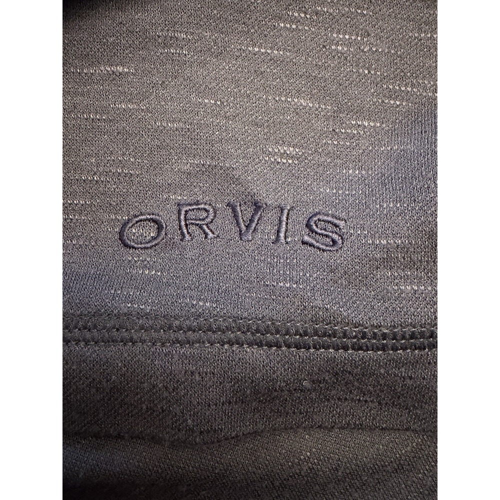 Orvis Classic Collection Men's Blue Rayon/Poly Knit Logo Crew Neck Pullover  L - Picture 6 of 8